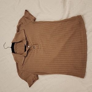 Shein Soft Knit Polo Tee, S